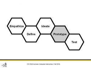 Empathize Ideate Define Prototype Test CS 2520 HumanComputer