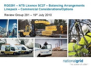 RG 0291 NTS Licence SC 27 Balancing Arrangements