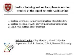 Surface freezing and surface phase transition studied at