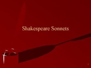 Shakespeare sonnets