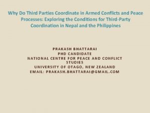 Why Do Third Parties Coordinate in Armed Conflicts