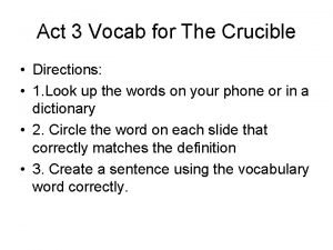 Act 3 crucible vocab