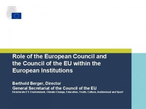 European council role