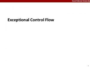 Exceptional control flow