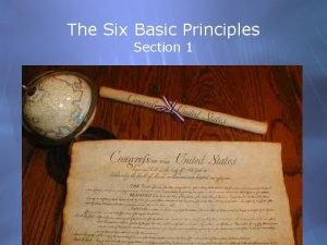 The Six Basic Principles Section 1 Preamble Articles