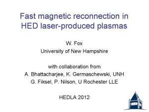 Fast magnetic reconnection in HED laserproduced plasmas W