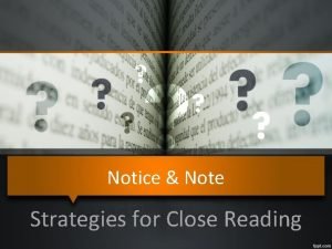 Notice and note close reading