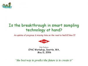 Is the breakthrough in smart sampling technology at