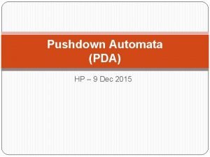 Pushdown automata