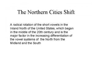 Northern cities shift