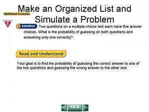 Problem solving make an organized list practice 1-7 answers