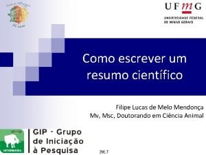 Como escrever um resumo cientfico Filipe Lucas de