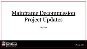 Mainframe decommissioning