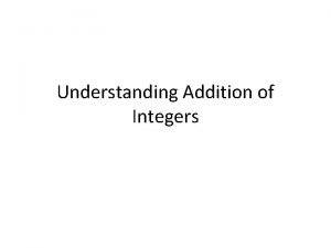 Understanding addition of integers