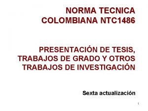 Norma tecnica colombiana 1486