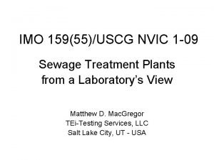 IMO 15955USCG NVIC 1 09 Sewage Treatment Plants