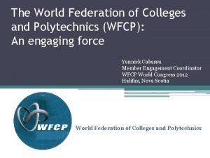 World federation of colleges and polytechnics