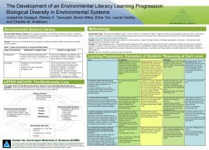 The Development of an Environmental Literacy Learning Progression