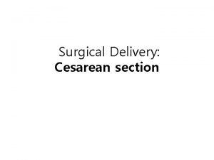 Types of cesarean section