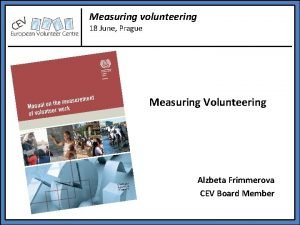 Measuring volunteering 18 June Prague Measuring Volunteering Alzbeta