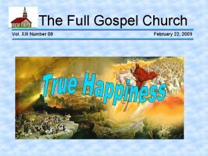 The Full Gospel Church Vol XIII Number 08