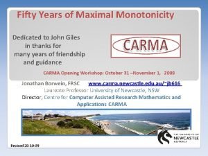 Fifty Years of Maximal Monotonicity Dedicated to John