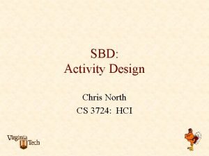 SBD Activity Design Chris North CS 3724 HCI