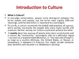 What is culture What is culture