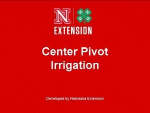 Center pivot irrigation definition