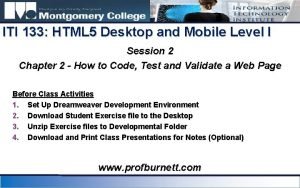 ITI 133 HTML 5 Desktop and Mobile Level