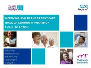 IMPROVING HEALTH AND PATIENT CARE THROUGH COMMUNITY PHARMACY