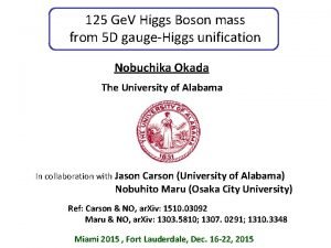 125 Ge V Higgs Boson mass from 5