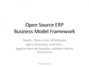 Open source erp framework