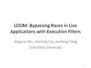 LOOM Bypassing Races in Live Applications with Execution