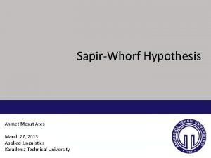 Sapir whorf theory