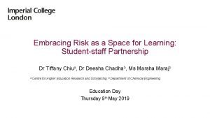 Embracing Risk as a Space for Learning Studentstaff