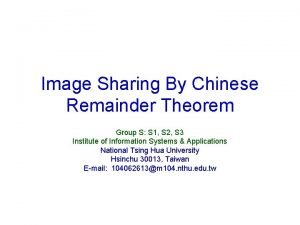 Chinese remainder theroem