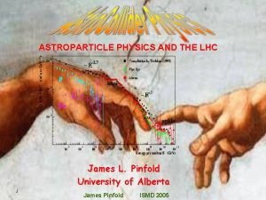 ASTROPARTICLE PHYSICS AND THE LHC James L Pinfold