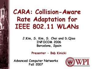 CARA CollisionAware Rate Adaptation for IEEE 802 11