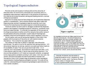 Topological Superconductors Physicists at the Joint Quantum Institute