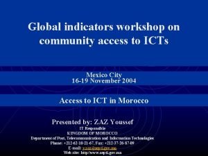 Global indicators workshop on community access to ICTs