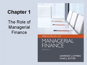 Managerial finance function