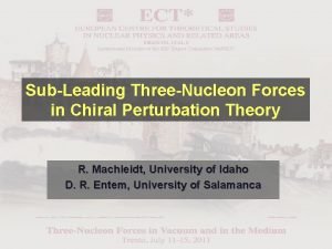 SubLeading ThreeNucleon Forces in Chiral Perturbation Theory R