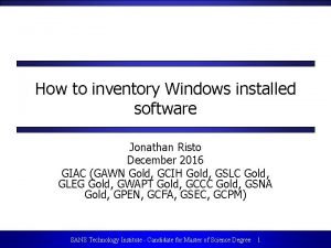 Installed software inventory