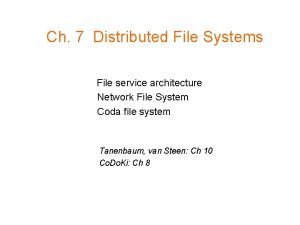 Coda in distributed system