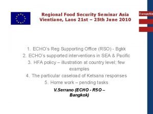 Regional Food Security Seminar Asia Vientiane Laos 21