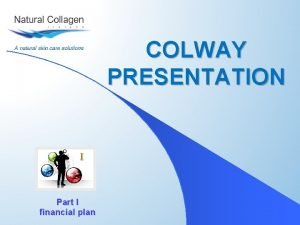 COLWAY PRESENTATION I Part I financial plan What