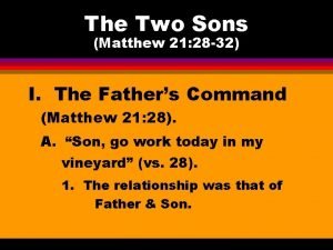 Matthew 21 28-32 lesson