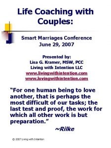 Life Coaching with Couples Smart Marriages Conference June
