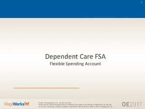 1 Dependent Care FSA Flexible Spending Account 2014